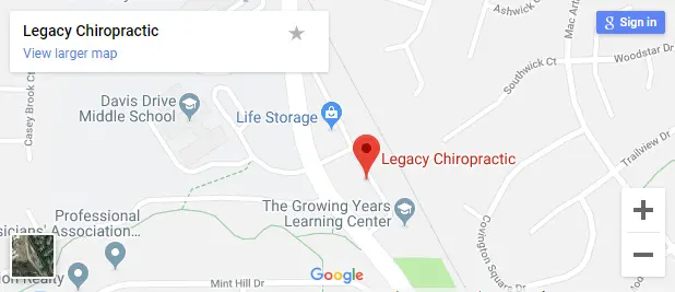 Map of Cary NC Chiropractors